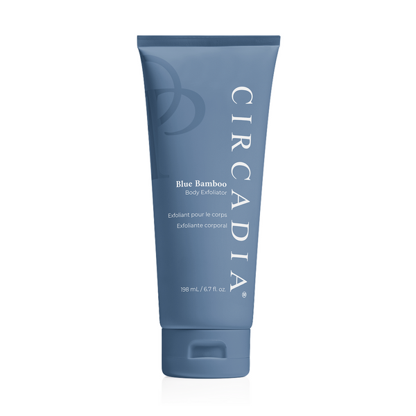 Circadia Blue Bamboo Exfoliator gel cleanser for body, featuring blue bamboo extract for gentle skin exfoliation and renewal.