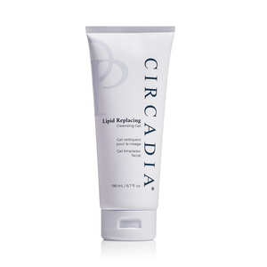 Circadia Lipid Replacing Cleansing Gel in a clear pump bottle, designed for gentle facial cleansing and skin hydration.