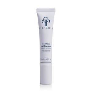 Circadia Moisture on Demand hydrating lotion in a pump bottle, perfect for nourishing and moisturizing the skin.