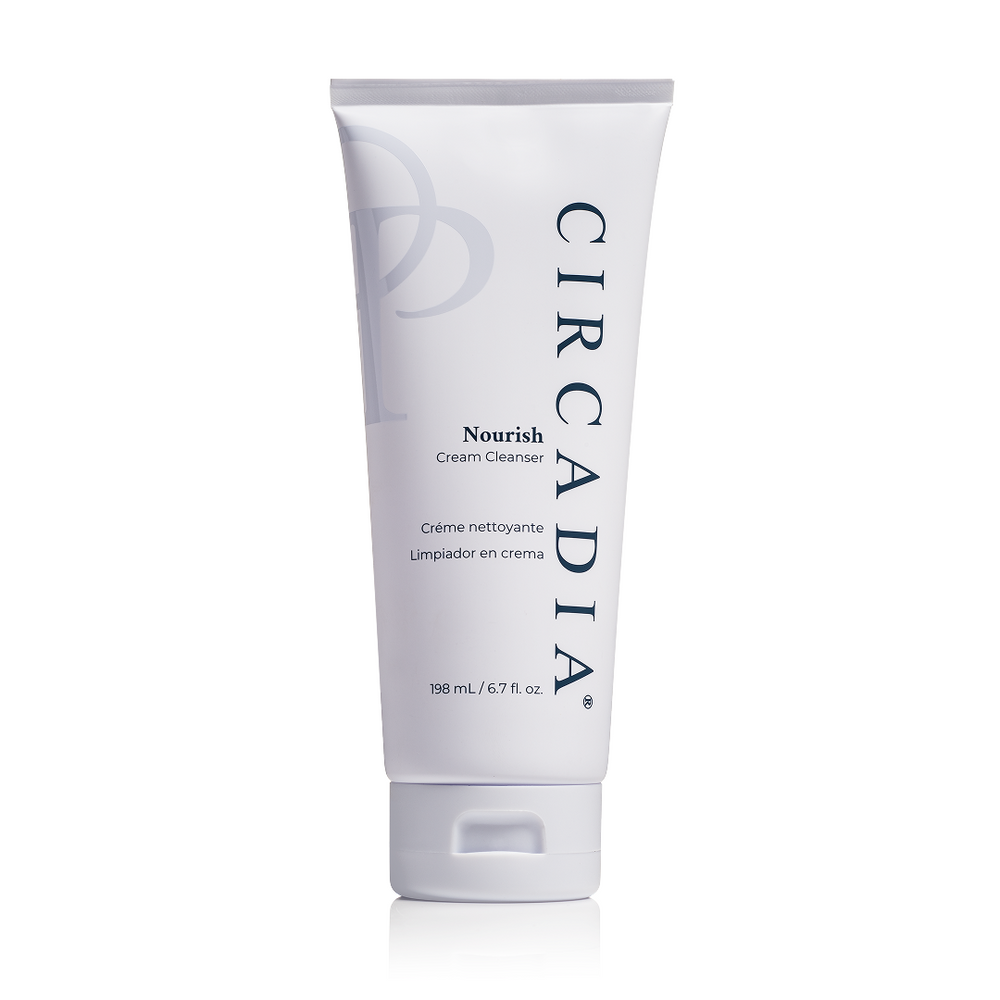 Circadia Nourish Cream Cleanser gel in a tube, designed for gentle skincare and nourishing facial cleansing.