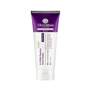 Tov Beauty Trandmi N-PDRN Elastica Core Cream in a 200ml container, showcasing the smooth cream texture and packaging design.
