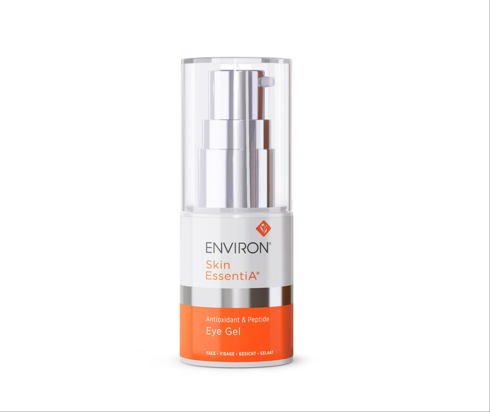 Environ Antioxidant & Peptide Eye Gel in a 15ml tube, showcasing its sleek design for skincare application.