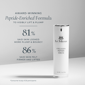 Le Mieux Collagen Peptide Serum in a sleek dropper bottle, designed for skin nourishment and anti-aging benefits.