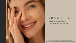 TOV Hevatox Gold Eye Lift Cream in a sleek jar, showcasing its luxurious packaging for brightening and lifting eyes.