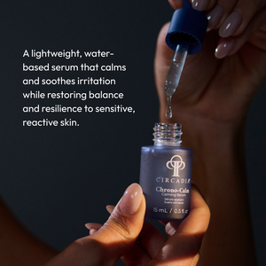 Circadia Chrono-Calm Calming Serum bottle with dropper, designed for soothing and calming skin care in a serum formulation.