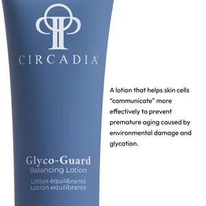 Circadia Glyco-Guard Balancing Lotion night cream in a sleek container, designed for skin hydration and balance.