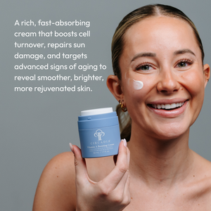 Circadia Vitamin A Boosting Cream night cream in a jar, showing the creamy texture and packaging for skincare.