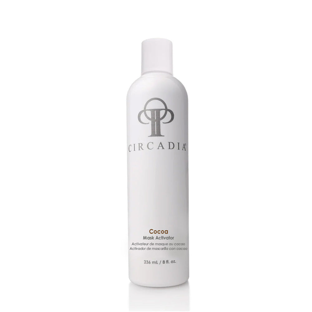 Circadia Cocoa Enzyme Activator jar, 2.3oz, featuring a cocoa mask enzyme activator from Circadia with a white jar and label.