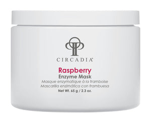 Circadia Raspberry Enzyme Mask in a 2.3oz jar, featuring a vibrant raspberry-colored creamy facial mask for deep cleansing and exfoliation.