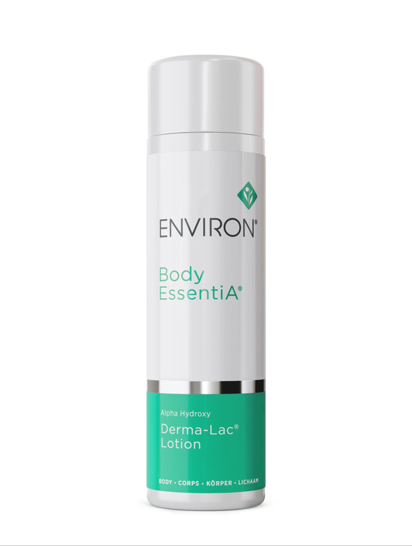 Environ Alpha Hydroxy Derma-Lac Lotion 200ml bottle with a sleek design, showcasing the body care product.