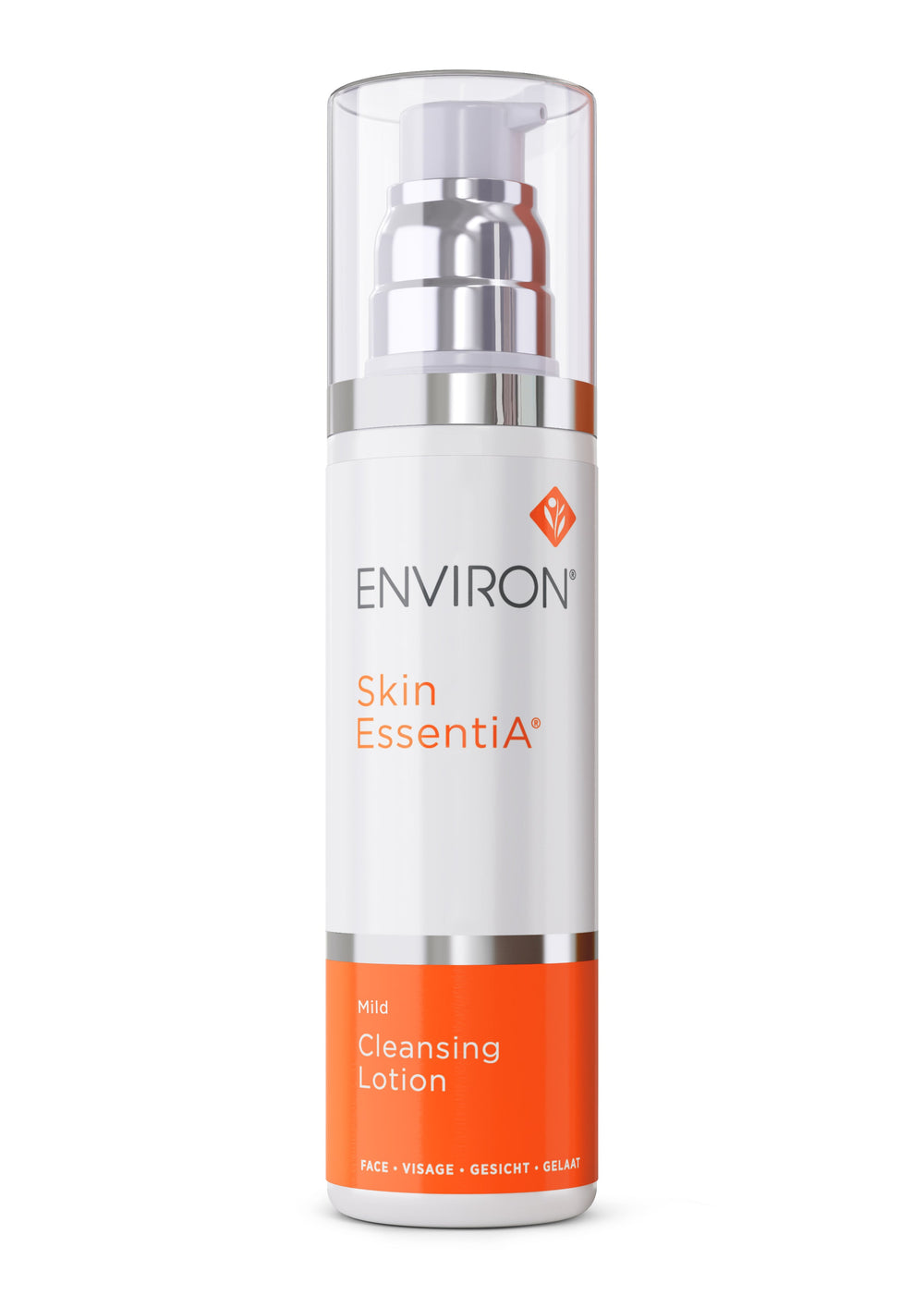 Environ Mild Cleansing Lotion 200ml from the Skin Essentia range, showcasing a sleek bottle with a pump dispenser.