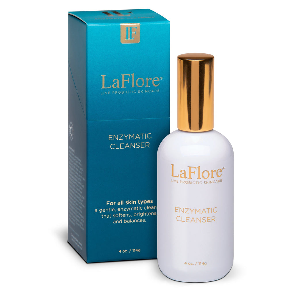 Osmosis Beauty LaFlore Enzymatic Cleanser in a sleek bottle with a pump, set against a clean, bright background.