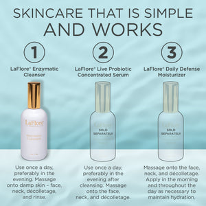 Osmosis Beauty LaFlore Enzymatic Cleanser in a bottle, showcasing its label and smooth texture against a neutral background.