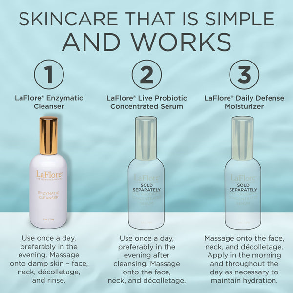 Osmosis Beauty LaFlore Enzymatic Cleanser in a bottle, showcasing its label and smooth texture against a neutral background.