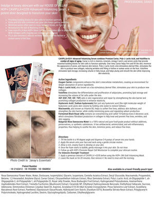 Tov Beauty advanced volumizing serum box with 30 individually packaged pouches for travel-friendly cell cream use.