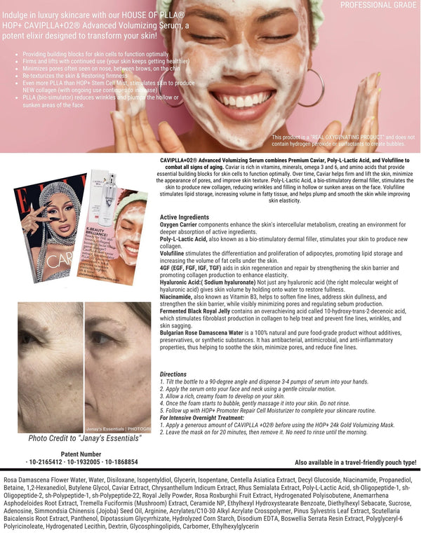 Tov Beauty advanced volumizing serum box with 30 individually packaged pouches for travel-friendly cell cream use.