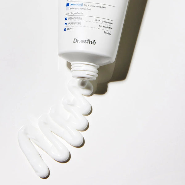 Dr. Esthe Dual Barrier Cream 100ml in a tube with a smooth texture, designed for skin protection and hydration.