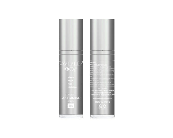 Tov Beauty HOP+ CAVIPLLA+O2 Advanced Volumizing Serum in 120 ml bottle, showcasing a sleek design and product label.