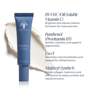 Circadia Phito-Pep 1.6 antioxidant night cream in a sleek jar, designed for skincare and anti-aging benefits.