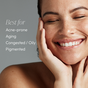 Circadia Cleansing Gel with Mandelic Acid in a clear pump bottle, showing the gel inside for gentle facial cleansing.