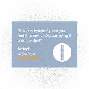 Circadia Blueberry & White Tea Hydrating Mist bottle with spray nozzle, featuring a blue and white label for skincare hydration.