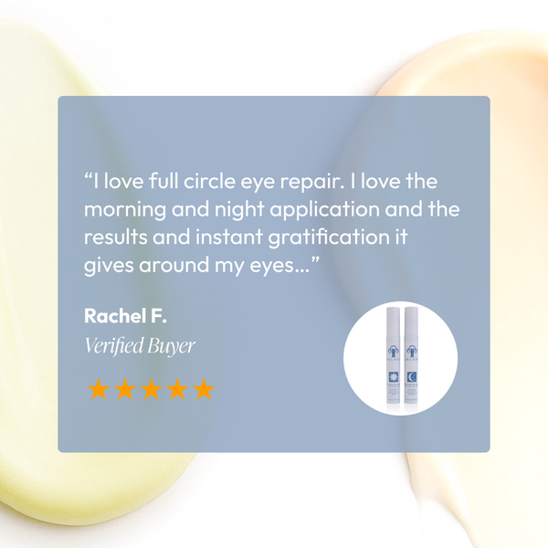 Circadia Full Circle Eye Repair Duo featuring two eye creams in sleek containers, designed for eye care and skincare.
