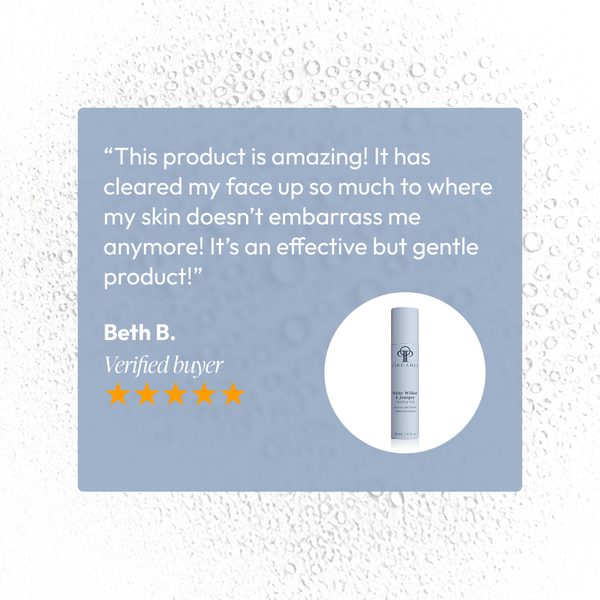 Circadia White Willow & Juniper Clearing Mist in a spray bottle, featuring a white label with green accents and product details.