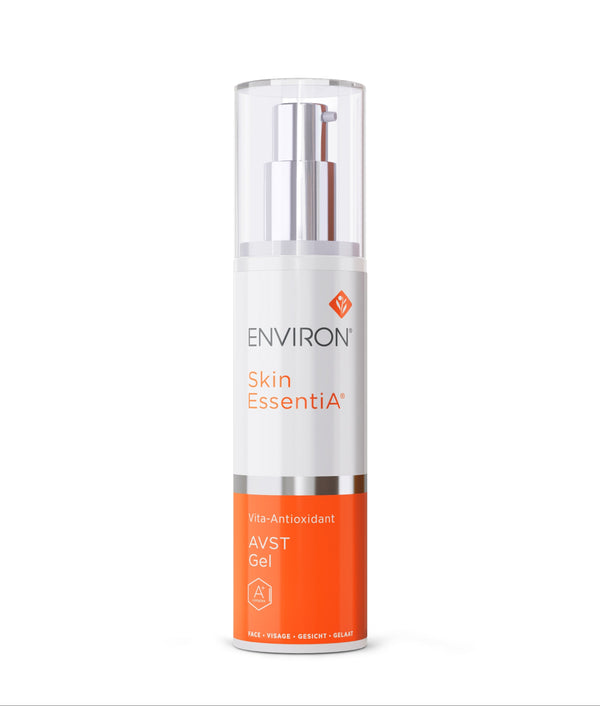 Environ Vita-Antioxidant AVST Gel 50ml in a clear bottle, showcasing its smooth gel texture for skincare.