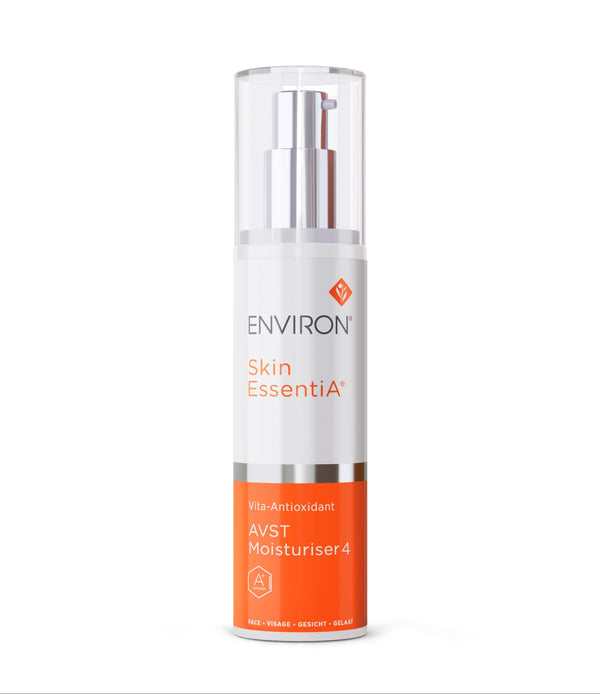 Environ Vita-Antioxidant Moisturizer AVST 4 in a 50ml bottle, part of the Skin Essentia range, showcasing its smooth texture.