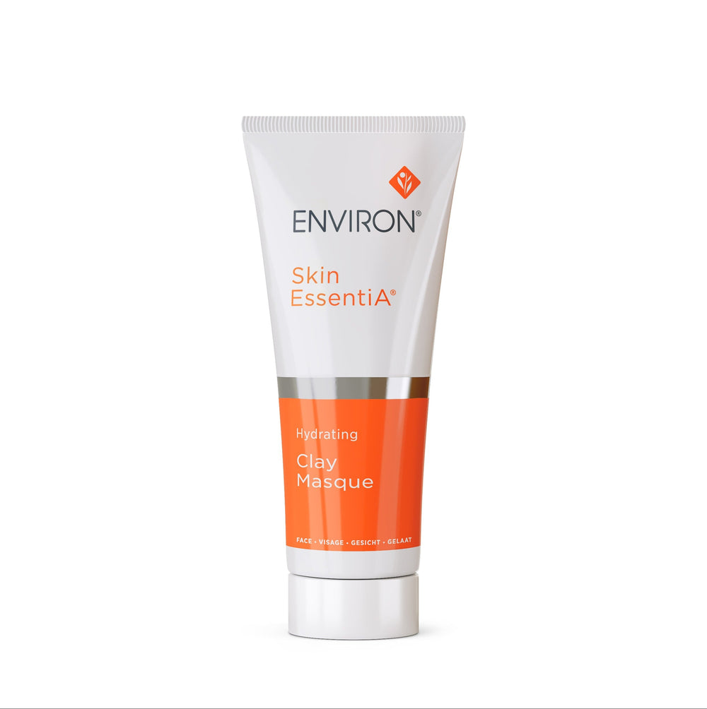 Environ Hydrating Clay Masque in a 50ml tube, showcasing its smooth texture and hydrating ingredients for skin care.