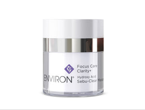 Environ Hydroxy Acid Sebu-Clear Masque 50ml in sleek packaging, showcasing its clarity-focused skincare formula.