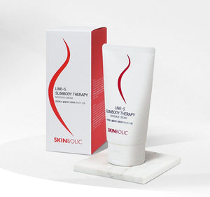 Skinbolic Line-S Slim Body Therapy Cream in a 150mL tube, featuring a sleek design and vibrant packaging.
