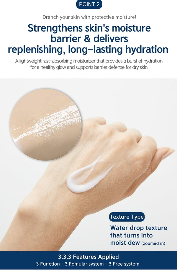 Dr. Esthe Aqua Infusion Water Drop Cream in a sleek jar, showcasing its hydrating texture and refreshing formulation.