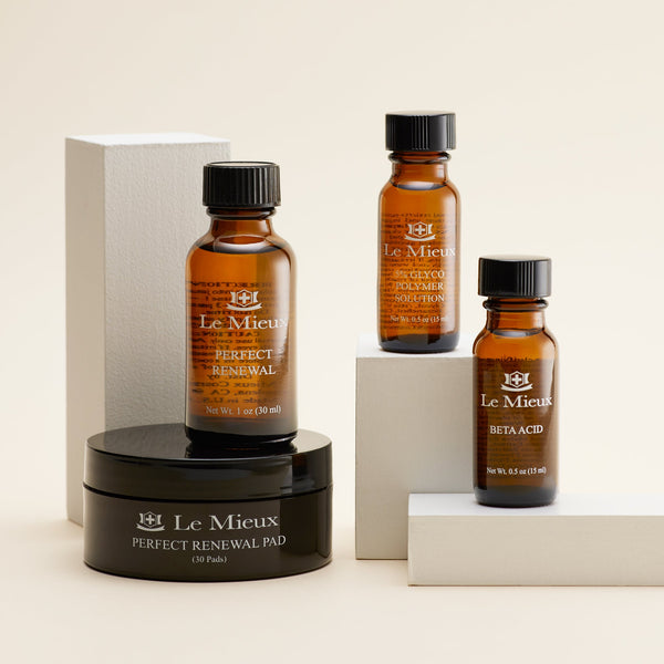 Le Mieux 5% Glyco Polymer Solution exfoliants bottle with label, showcasing a skincare product for gentle skin renewal.