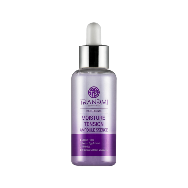 Tov Beauty Trandmi Moisture Tension Ampoule-ssence in a 60ml bottle, showcasing a clear serum texture.