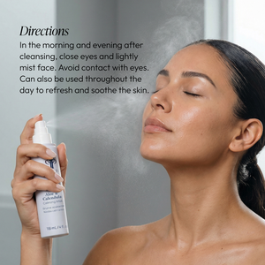 Circadia Aloe & Calendula Calming Mist bottle with mist spray top, featuring a label with aloe and calendula imagery.
