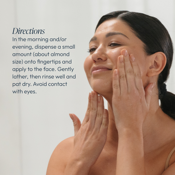 Circadia Cleansing Gel with Salicylic Acid in a clear pump bottle, showcasing its gentle, foaming cleanser for acne-prone skin.