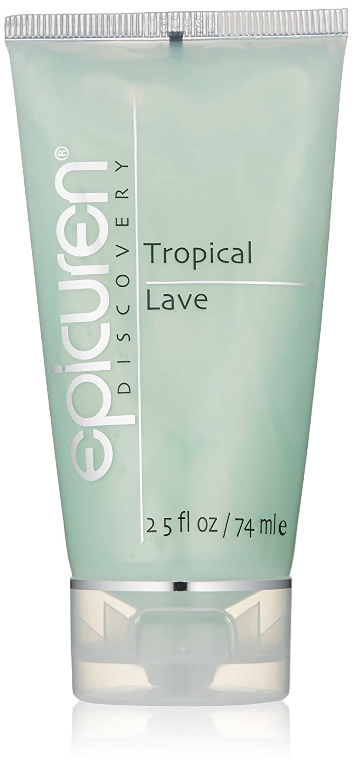 A tube of Epicuren Discovery Tropical Lave Body Cleanser with green and white label design, containing 2.5 Fl Oz of liquid.
