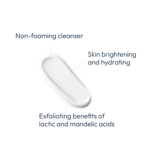 Circadia Amandola Milk Cleanser in a pump bottle, creamy texture, designed for gentle facial cleansing.