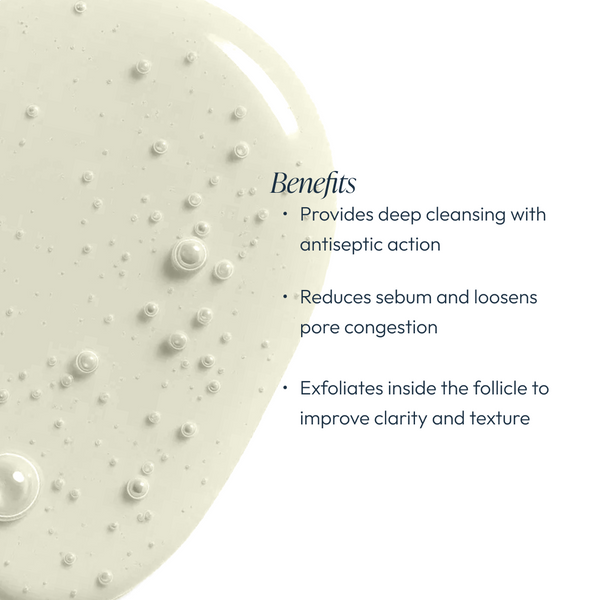Circadia Cleansing Gel with Salicylic Acid for acne-prone skin, featuring a clear gel texture and gentle cleansing action.