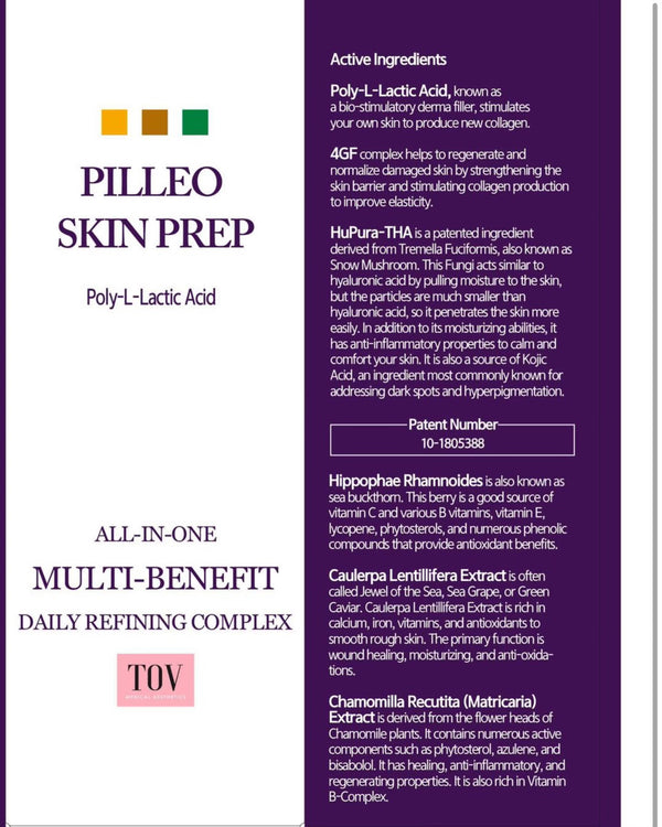 Tov Beauty Hop + Pilleo Skin Prep Daily Treatment Toner with a free brush, showcasing the sleek bottle and brush.