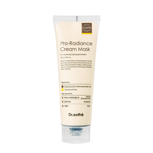 Dr. Esthe Pro-Radiance Cream Mask in a jar, showcasing its smooth, creamy texture and luxurious packaging.