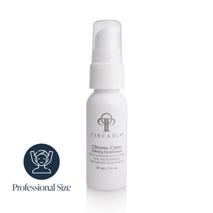 Circadia Chrono-Calm Calming Serum bottle with dropper, designed to soothe and reduce skin irritation.