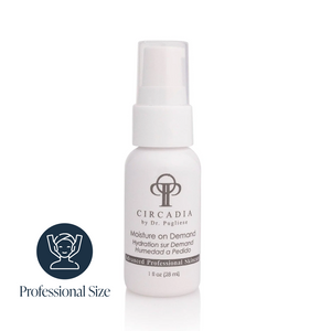 Circadia Moisture on Demand hydrating lotion in a sleek pump bottle, designed for deep skin hydration and moisture retention.