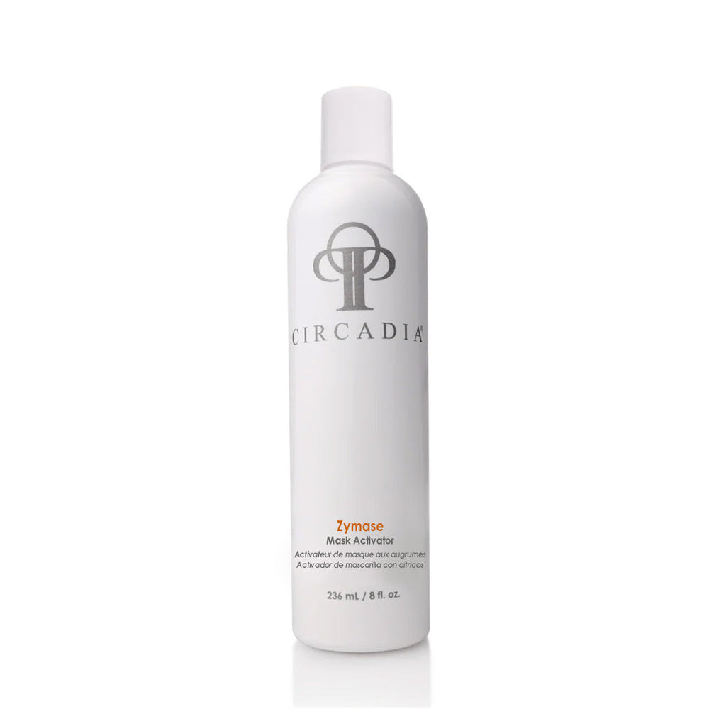 Circadia Zymase enzyme activator bottle, 8oz, with label showing product name and brand, designed for skin enzyme activation.