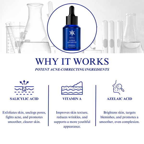 Phyto-C Skin Active Advanced serum in a 30ml bottle, showcasing its sleek design and label details.