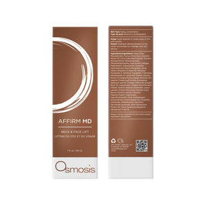 Osmosis Affirm MD serum in a 30mL bottle with carton, featuring a sleek design for skincare and anti-aging treatment.