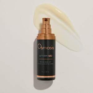 Swatch of Osmosis Affirm MD serum by Osmosis Beauty showing its smooth, lightweight texture in a natural light setting.