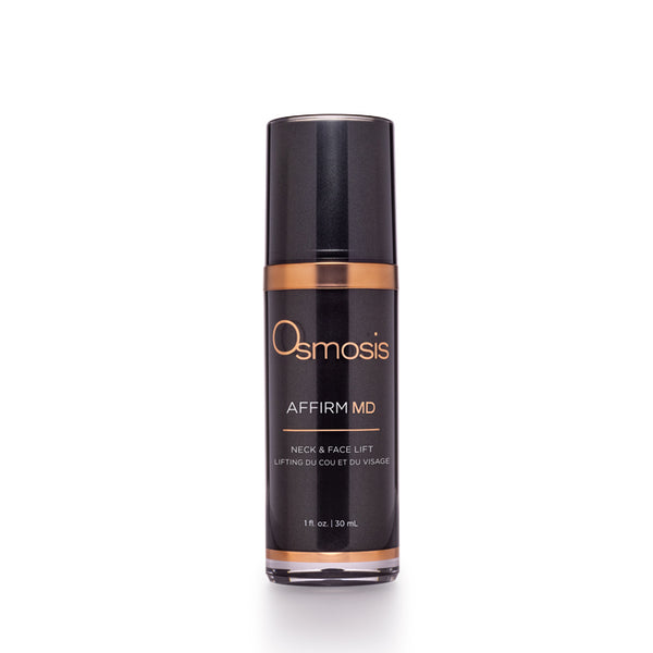 Osmosis Affirm MD serum in a 30mL bottle, featuring a sleek design, for skin rejuvenation and anti-aging skincare.