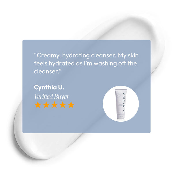 Circadia Amandola Milk Cleanser in a white pump bottle, designed for gentle facial cleansing and skincare.